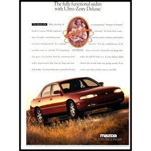 1995 Mazda 626 ES Sedan Vintage Print Ad Highway Dusk Sunset Wall Art Photo